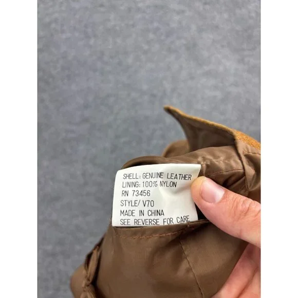 Vintage Marco Morani Leather Vest Men's M Brown Western Snap Up Moto - Picture 6 of 7